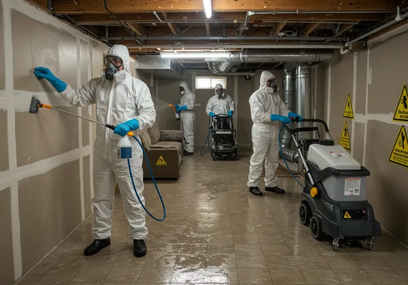 Basement Moisture Removal and Structural Drying process in Oriole Beach, FL